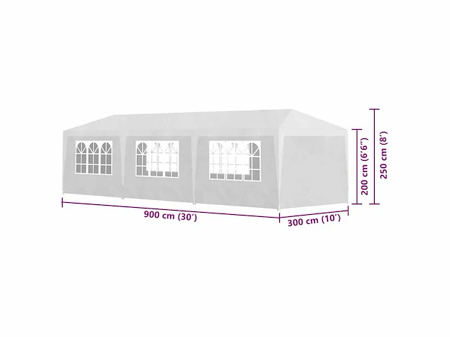 Partytent 3x9 m wit - afbeelding 6 van  6