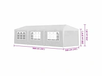 Partytent 3x9 m wit - afbeelding 6 van  6