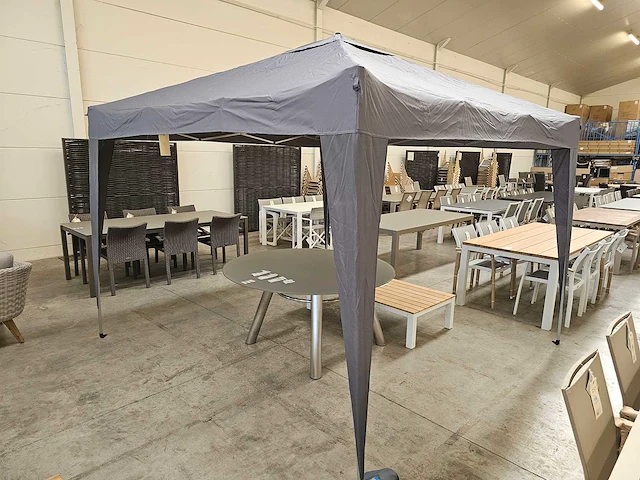 Partytent alu plooibaar paviljoen met polyesther doek grijs - afbeelding 7 van  7