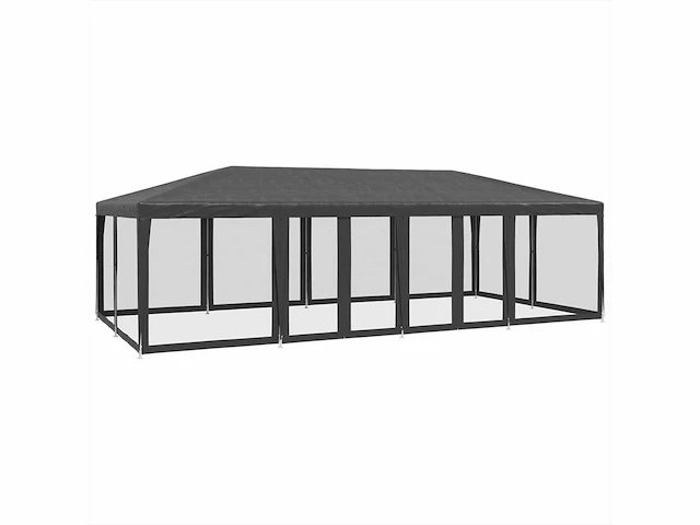 Partytent met 12 zijwanden antraciet gaas 8x4 m - afbeelding 3 van  9