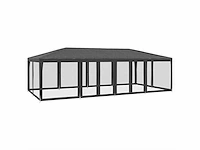 Partytent met 12 zijwanden antraciet gaas 8x4 m - afbeelding 3 van  9