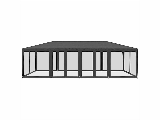 Partytent met 12 zijwanden antraciet gaas 8x4 m - afbeelding 4 van  9