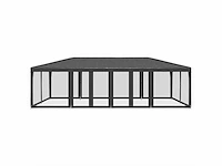 Partytent met 12 zijwanden antraciet gaas 8x4 m - afbeelding 4 van  9