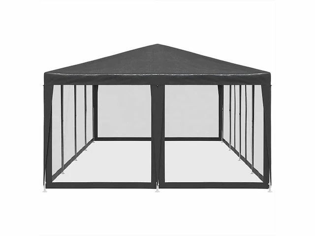 Partytent met 12 zijwanden antraciet gaas 8x4 m - afbeelding 5 van  9