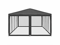 Partytent met 12 zijwanden antraciet gaas 8x4 m - afbeelding 5 van  9