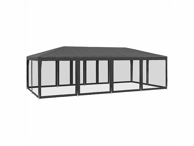 Partytent met 12 zijwanden antraciet gaas 8x4 m - afbeelding 6 van  9