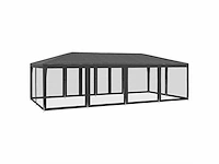 Partytent met 12 zijwanden antraciet gaas 8x4 m - afbeelding 6 van  9