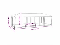 Partytent met 12 zijwanden antraciet gaas 8x4 m - afbeelding 9 van  9
