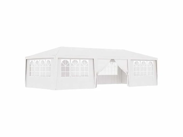 Partytent met zijwanden 4x9m wit 90 g/m² - afbeelding 2 van  9