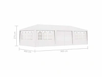 Partytent met zijwanden 4x9m wit 90 g/m² - afbeelding 9 van  9
