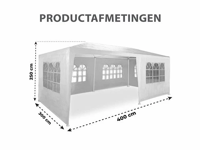 Partytent wit - afbeelding 2 van  3