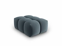 Pastel blauwe fluwelen poef - afbeelding 1 van  5