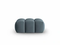 Pastel blauwe fluwelen poef - afbeelding 2 van  5