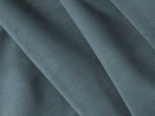 Pastel blauwe fluwelen poef - afbeelding 3 van  5