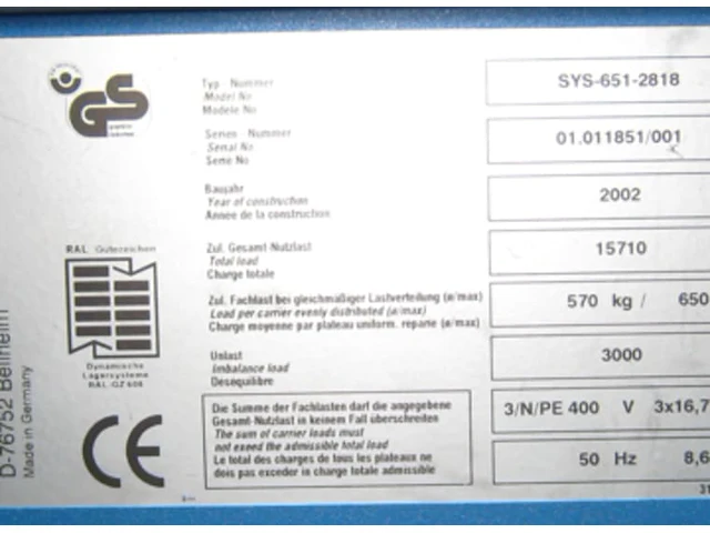 Paternoster bellheimer metallwerk gmbh sys 651-2818 - afbeelding 5 van  5