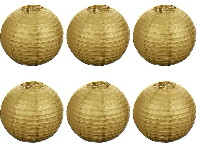 Patikil papieren lantaarns (goud) - afbeelding 1 van  4