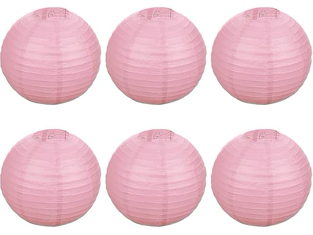 Patikil papieren lantaarns (roze) - afbeelding 1 van  4