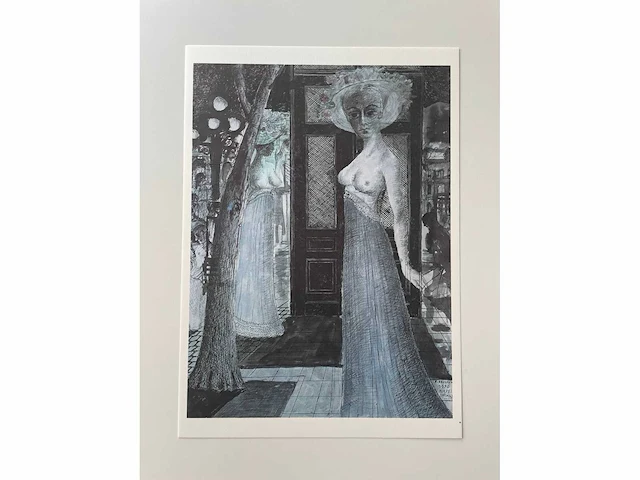 Paul delvaux “pompei detaille 1970” - afbeelding 3 van  3