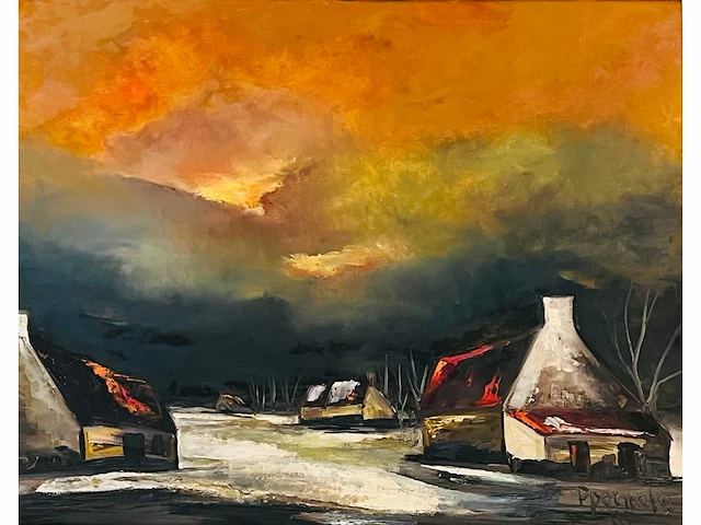 Paul permeke - hoeves in de avondgloed - olie op doek - afbeelding 1 van  14