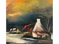 Paul permeke - hoeves in de avondgloed - olie op doek - afbeelding 8 van  14