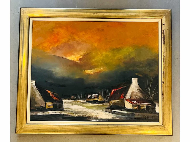 Paul permeke - hoeves in de avondgloed - olie op doek - afbeelding 9 van  14