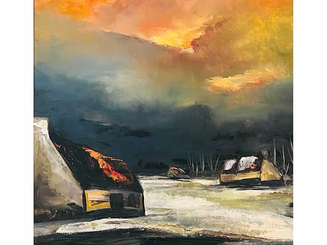 Paul permeke - hoeves in de avondgloed - olie op doek - afbeelding 10 van  14