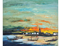 Paul permeke - port-louis, bretagne - olie op doek - 100x120 - 1965