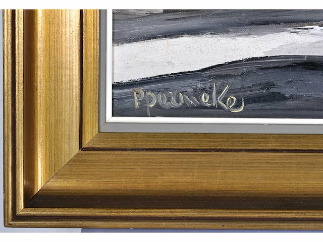 Paul permeke - winterlandschap met boerderij - olie op doek - afbeelding 3 van  9