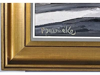 Paul permeke - winterlandschap met boerderij - olie op doek - afbeelding 3 van  9