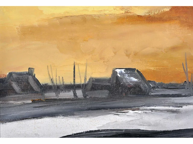 Paul permeke - winterlandschap met boerderij - olie op doek - afbeelding 5 van  9