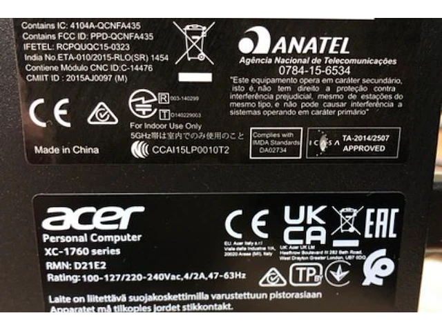 Pc acer - afbeelding 5 van  8