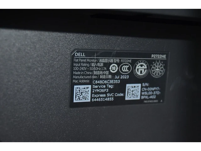 Pc bestaande uit centrale eenheid lenovo think center 12ln , monitor dell flat panel p2722he (4,19) - afbeelding 7 van  7