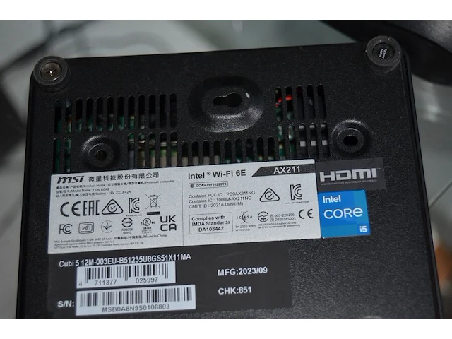 Pc bestaande uit centrale eenheid msi intel wi-fi ge , monitor dell flat panel p2722he , toetsenbord logitech , muis lenovo, headset logitech a-00058 , camera jolly comb h606 (5,6,7,14,17,20) - afbeelding 5 van  9