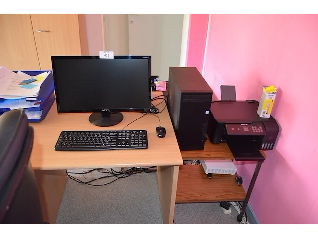 Pc configuratie met scherm acer p226hq , toetensbord logitech en muis, printer epson et-2721 (1373,1374) - afbeelding 1 van  11
