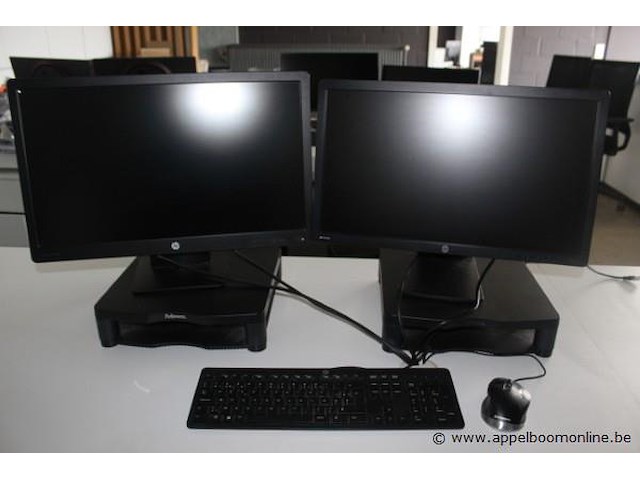 Pc hp core i8 compleet met 2 tft-schermen hp, klaiver en muis - afbeelding 2 van  2