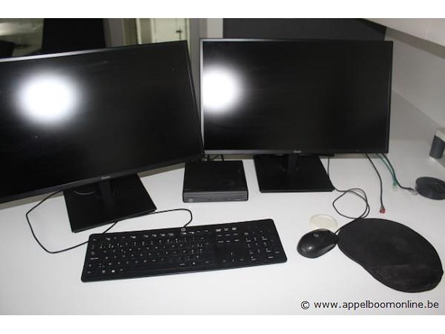 Pc hp elitedesk compleet me 2 tft-schermen ilyama, klavier en mui - afbeelding 2 van  2