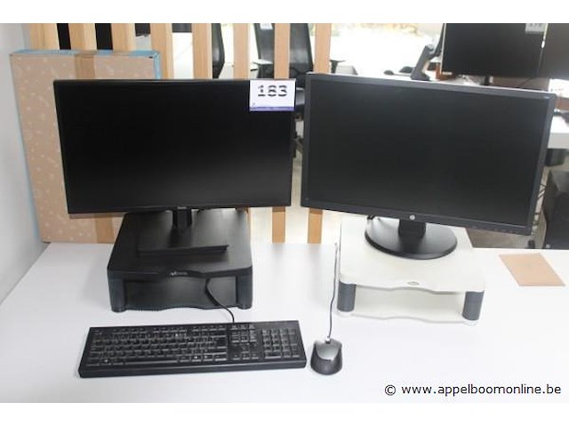 Pc hp elitedesk compleet met 2 ft-schermen hp - afbeelding 1 van  2