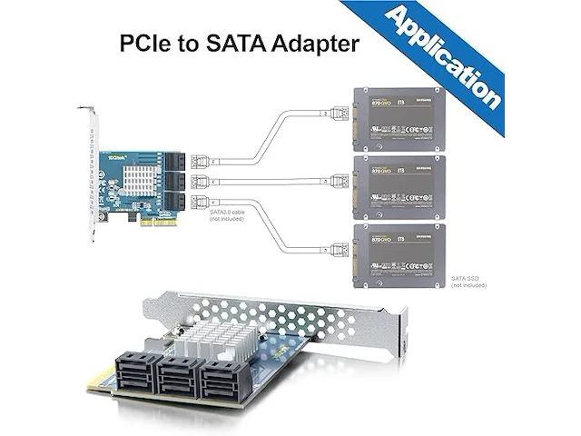 Pcie sata x4 card 6 port - afbeelding 3 van  4