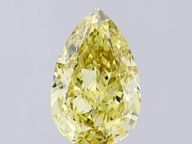 Pear diamond 2.11ct fancy yellow vs1 (igi certified) - afbeelding 1 van  3