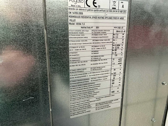Pelletkachel pegaso vera 7.0 - afbeelding 3 van  12