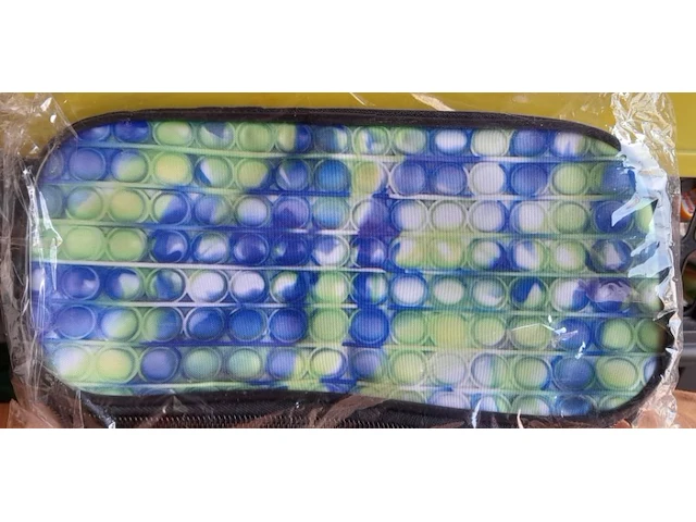 Pennenzak pop it print blauw/wit/groen - afbeelding 1 van  7