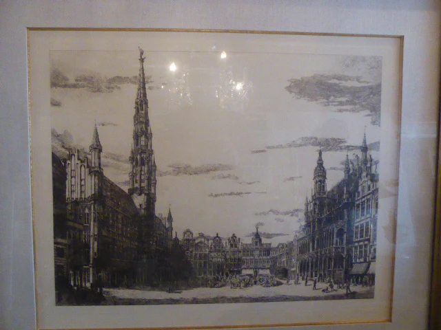 Pentekening "oude markt van brussel" - afbeelding 2 van  3