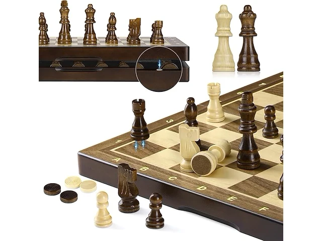 Peradix 2-in-1 schaak/damspel - afbeelding 1 van  5