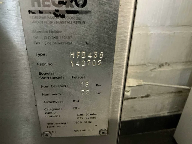 Perfecta / hegro hfd438 friteuse - afbeelding 2 van  11