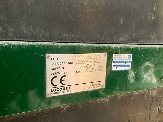 Perkins 13,5 kva stroomgenerator - afbeelding 7 van  7
