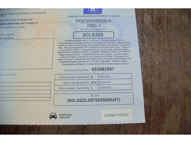 Personenwagen opel corsa cdti , type s-d, variant fe11, verise 3a08b3ueah5, ch.nr. w0l0sdl0876055690, bouwjaar 08-02-2007 (sleutel en alle boorddocumenten) - afbeelding 7 van  26
