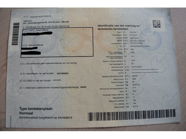 Personenwagen toyota auris (motor kapot)(defect)(sleutel, alle boorddocumenten) - afbeelding 11 van  33