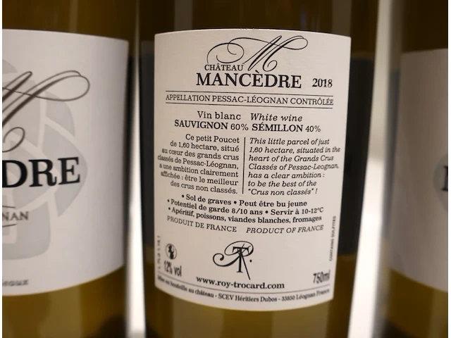 Pessac-léognan chât. mancèdre 2018 (x12) - afbeelding 7 van  10