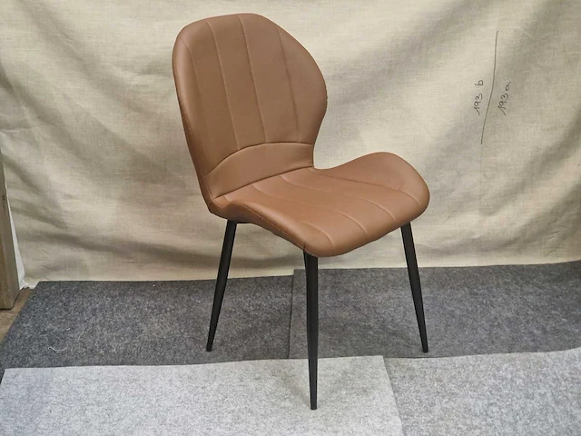 Phoenix brown pu - dining chair (4x) - afbeelding 2 van  7