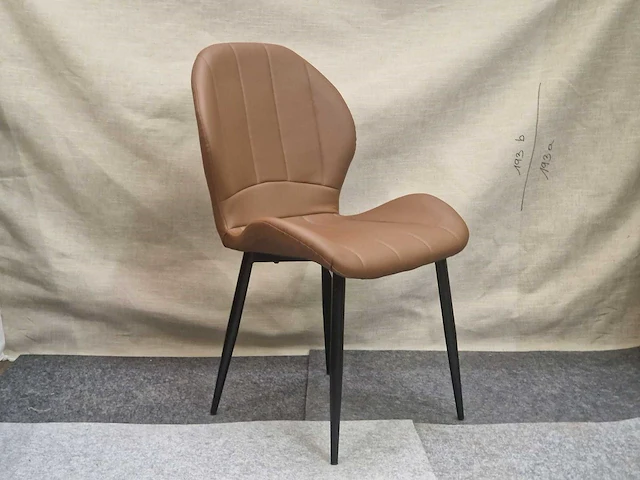 Phoenix brown pu - dining chair (4x) - afbeelding 4 van  7